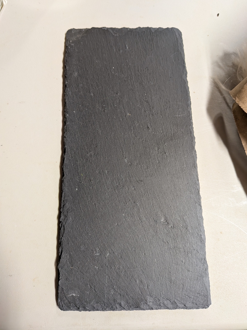 Crate&Barrel Black Rectangular Slate Serving Tray 5.5"X12"